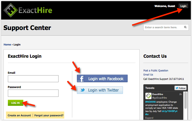 Exacthire Support Login To Portal 